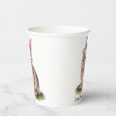 フラワークラウン赤ちゃんシャワー付き水彩バニー 紙コップ (右)