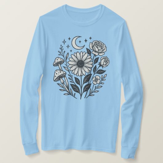 フラワークラスタウィメンズ長袖Tシャツ Tシャツ (デザイン正面)