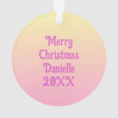 フラワークリスマスに訪れるペルシャパーソナライズされた猫 オーナメント (裏面)