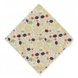 フラワークリームピーチパターン バンダナ