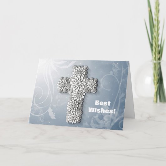 フラワークロスおめでとうバプテスマ カード (正面)