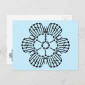 フラワークロチェットチャートパターン – カスタム背景 ポストカード (正面/裏面)