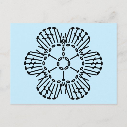 フラワークロチェットチャートパターン – カスタム背景 ポストカード (正面)