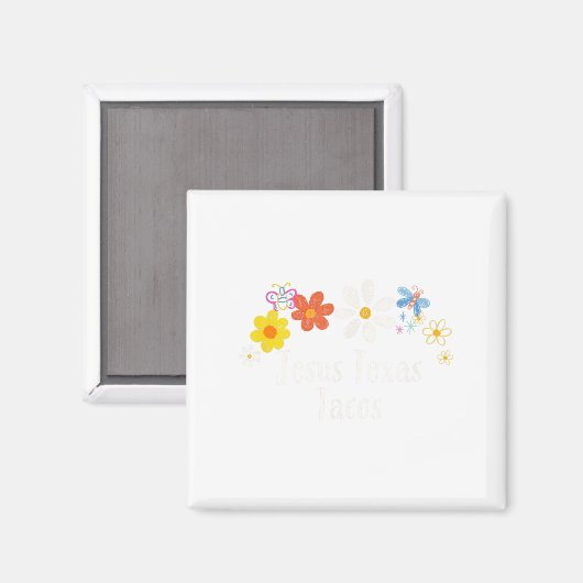 フラワーグラフィックおもしろいステキサス州タコスことわざフロロ マグネット (正面/裏面)