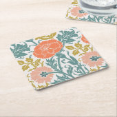 フラワーグラフィックヴィンテージ スクエアペーパーコースター (アングル)