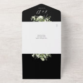 フラワーグリーンと写真の結婚式招待状スクリプト オールインワン招待状 (外側)