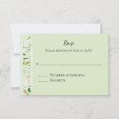 フラワーグリーンウェディング出欠確認 出欠カード (正面)