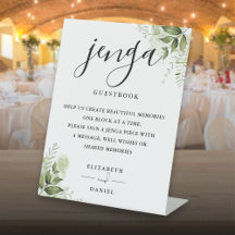 フラワーグリーンジャンゲン結婚式ゲストブック