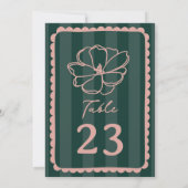 フラワーグリーンストライプ結婚ズ 招待状 (裏面)