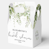 フラワーグリーン スクリプト ブライダルシャワー フェイバーボックス (オープン)