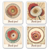 フラワーグルービーレトロ パーソナライズされた シール (正面)