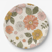 フラワーグルービー | Boho | 70sテーマ紙 ペーパープレート (正面)