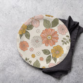 フラワーグルービー | Boho | 70sテーマ紙 ペーパープレート