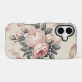 フラワーコケット柄 iPhone 16ケース (裏面横)
