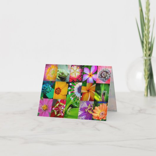 フラワーコラージュ 庭の花 あらゆるシーンのカード シーズンカード (正面)