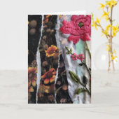 フラワーコラージュ、誕生日 カード (黄色い花)