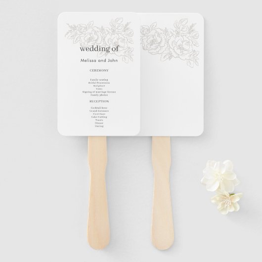 フラワーコーナーのエレガントな結婚式 ハンドファン (正面&裏面)