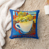 フラワーコーヒーマグ植木機 クッション (ブランケット)