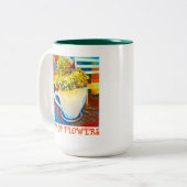 フラワーコーヒーマグ植木機 ツートーンマグカップ (正面左)