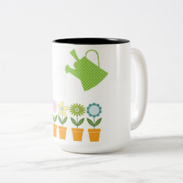 フラワーコーヒーマグ ツートーンマグカップ