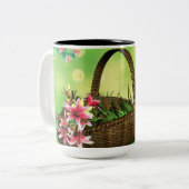 フラワーコーヒーマグ ツートーンマグカップ (正面左)