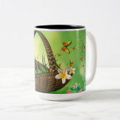 フラワーコーヒーマグ ツートーンマグカップ (正面右)