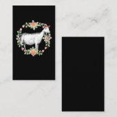 フラワーゴートガールバンダナ動物愛好家 名刺 (正面/裏面)