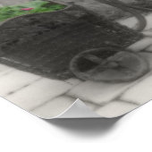 フラワーサイクリング黒白パーシャルカラー ポスター (角)