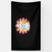 フラワーサイケデリックオーバーサイズTシャツ付き黒猫 横断幕 (縦)