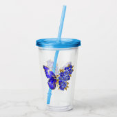 フラワーサファイアバタフライ アクリルタンブラー (裏面)
