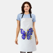 フラワーサファイアバタフライ エプロン (着用した状態)