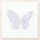 フラワーサファイアバタフライ ガラスコースター (裏面)