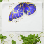 フラワーサファイアバタフライ キッチンタオル (折り畳み)