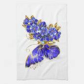 フラワーサファイアバタフライ キッチンタオル (縦)