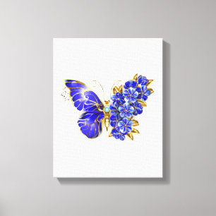 フラワーサファイアバタフライ キャンバスプリント