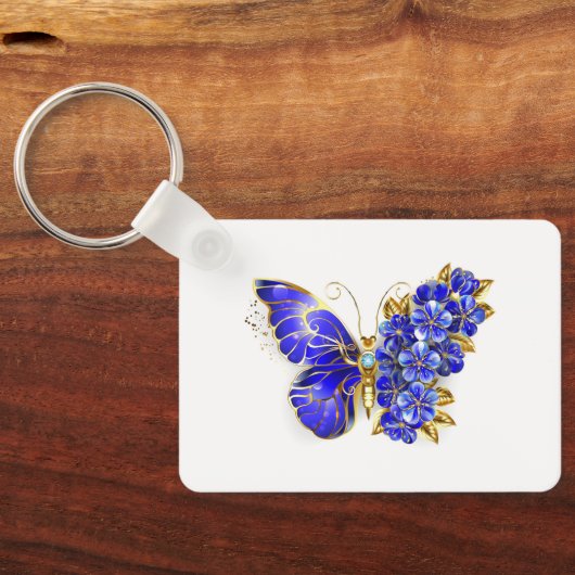 フラワーサファイアバタフライ キーホルダー (裏面)