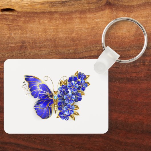 フラワーサファイアバタフライ キーホルダー (正面)