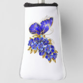 フラワーサファイアバタフライ ゴルフヘッドカバー (回転90)