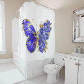 フラワーサファイアバタフライ シャワーカーテン (インサイチュ)