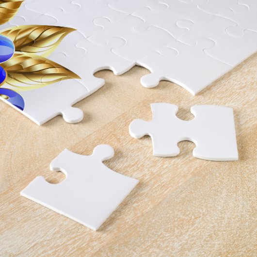 フラワーサファイアバタフライ ジグソーパズル (側面)