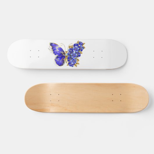 フラワーサファイアバタフライ スケートボード (横)