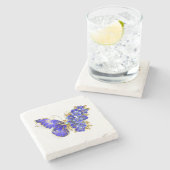 フラワーサファイアバタフライ ストーンコースター (横)