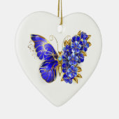 フラワーサファイアバタフライ セラミックオーナメント (右)