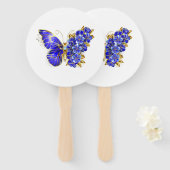 フラワーサファイアバタフライ ハンドファン (正面&裏面)