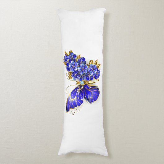 フラワーサファイアバタフライ ボディピロー (正面縦)