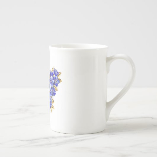 フラワーサファイアバタフライ ボーンチャイナマグカップ (右)