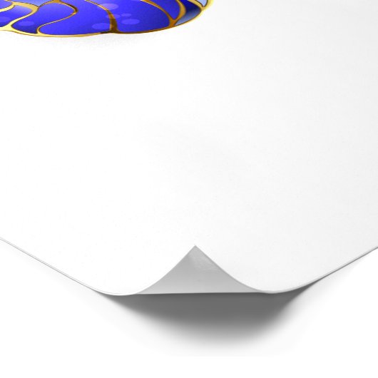 フラワーサファイアバタフライ ポスター (角)