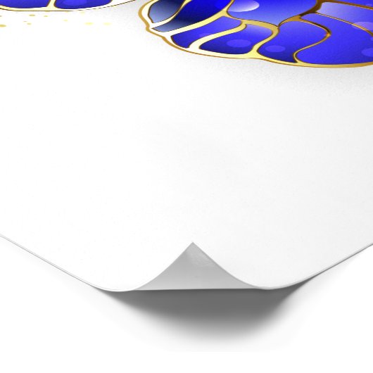 フラワーサファイアバタフライ ポスター (角)