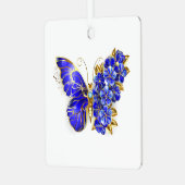 フラワーサファイアバタフライ メタルオーナメント (正面左)