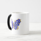 フラワーサファイアバタフライ モーフィングマグカップ (正面左)